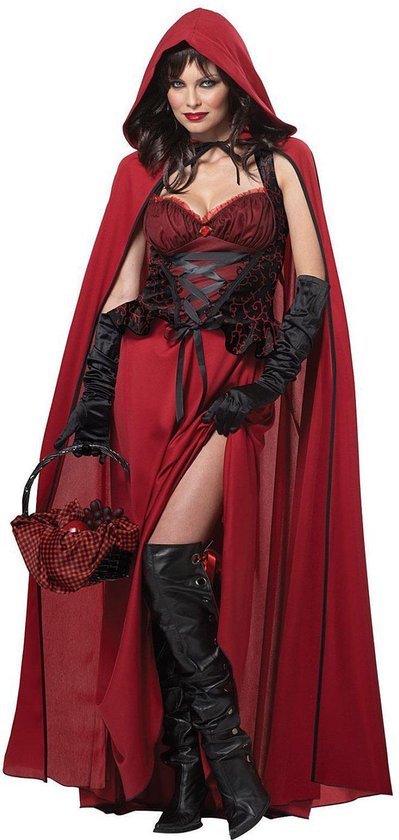 CALIFORNIA COSTUMES - Sexy donker Roodkapje kostuum voor vrouwen - M (40/42)