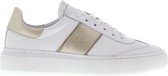 Tango | Ingeborg 30-a white leather sneaker/gold strap - white sole | Maat: 42