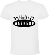 Hello Weekend Heren t-shirt | vrijdag | zaterdag | zondag | hallo weekend | Wit