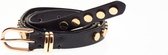 Elvy Fashion - Rivets Belt Women 20789 - Black Gold - Size 85