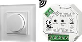 HOFTRONIC - 1-kanaals draadloze LED muurdimmer met ontvanger - Maximale belasting 400 Watt - Draaiknop - Opbouw - Geschikt voor Jung, Gira, Berker en Merten