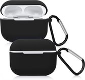 kwmobile Hoes voor Apple AirPods Pro - Siliconen cover voor oordopjes in zwart