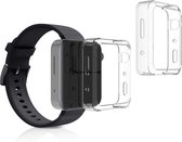 kwmobile 2x Hoes voor fitnesstracker voor Xiaomi Mi Watch - Siliconenhoes voor sporthorloge transparant