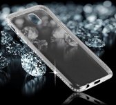 Voor Galaxy J3 (2017) (EU-versie) Diamond Border TPU transparante beschermhoes achterkant (transparant)