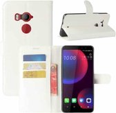 Voor HTC U11 EYEs Litchi Texture Horizontale Flip Leather Case met Portemonnee & Houder & Kaartsleuven (Wit)