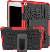 Tyre Texture TPU + PC schokbestendige hoes voor iPad Mini 2019, met houder (rood)