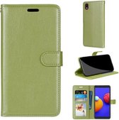 Voor Samsung Galaxy A01 Core Pure Color Horizontale Flip PU lederen tas met houder & kaartsleuven & portemonnee & fotolijst (groen)