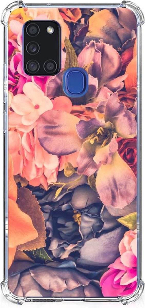 TPU Case Anti-Shock voor Samsung Galaxy A21s Case Bosje Bloemen