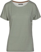 ESSENZA Ellen Striped Top Korte Mouw Laurel Green - L