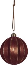 Clayre & Eef Kerstballen Set van 4 Ø 10 cm Rood Glas Rond Kerstboomversiering Kerstversiering Kerstdecoratie