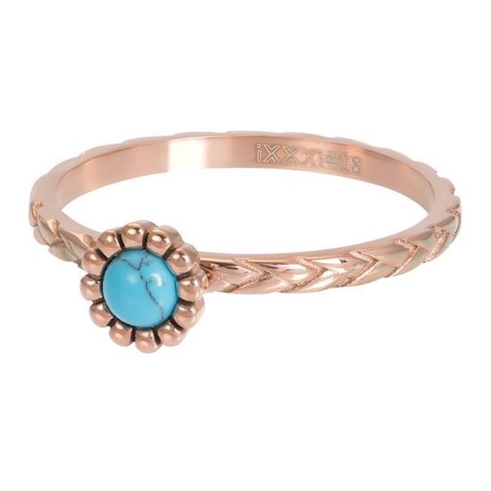 iXXXi invulring Inspired Turquoise R05904 Goud, Zilver, Rosé (2MM)