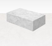 Salontafel Marmerblok - Carrara Wit - 100  x 60  x 27   - Gezoet