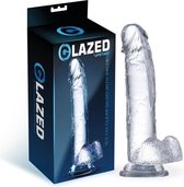 GLAZED - Realistic Dildo With Testicles Crystal Material 15,5 Cm