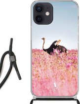 iPhone 12 Mini hoesje met koord - Ostrich