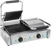 Royal Catering Contactgrill - 2 x 1.800 W - geribbeld - dubbel