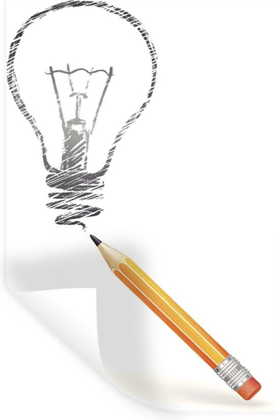 Maak het zwaar milieu vanavond Muurstickers - Illustratie van een getekende lamp - 20x30 cm - Plakfolie |  bol.com