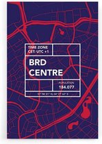 Walljar - Stadskaart Breda Centrum V - Muurdecoratie - Poster met lijst