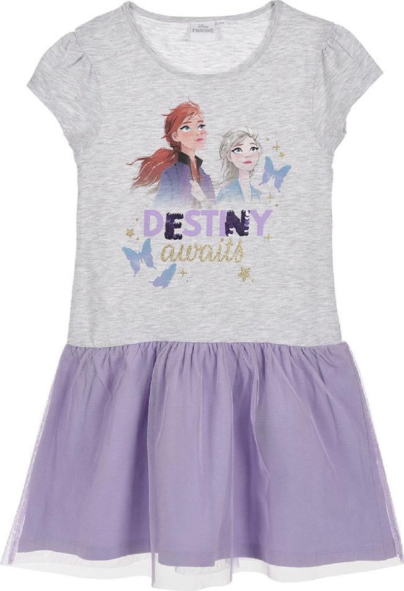 Disney Frozen jurk - Destiny awaits - grijs/lila - maat 116 (6 jaar)