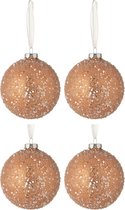 J-Line Doos Van 4 Kerstballen Parels Glas Donker Zalm Large