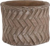 J-line Bloempot Immitatie Gewoven Cement Taupe Extrasmall