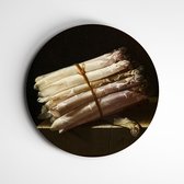 Muurcirkel stilleven asperges | Trendy classic | oude meester - 40x40cm, Dibond