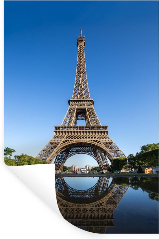 Muurstickers - Sticker Folie - Originele foto van de Eiffeltoren in Parijs - 40x60 cm - Plakfolie - Muurstickers Kinderkamer - Zelfklevend Behang