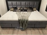 Family Boxspring XXL 240x200 Incl Matelas à pocketvering ensachés 7 zones et surmatelas d' Hotel KINGSIZE