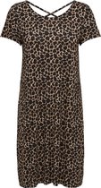 Only Jurk Onlbera Back Lace Up S/s Dress Jrs 15131237 Black/leo Print Dames Maat - XL