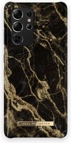 iDeal of Sweden hoesje voor Galaxy S21 Ultra - Hardcase Backcover - Fashion Case - Golden Smoke Marble