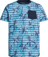 WE Fashion Jongens T-shirt met streep- en palmboomdessin