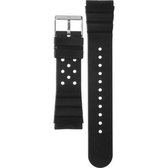 Morellato Horlogebandje - Morellato horlogeband Tipo Seiko - Silicone - Zwart - bandbreedte 22.00 mm
