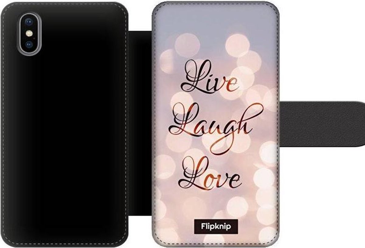 Wallet case - geschikt voor iPhone X - Live Laugh Love