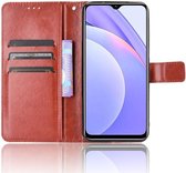Xiaomi Redmi 9T Hoesje met Pasjes Book Case met Koord Kunstleer Bruin