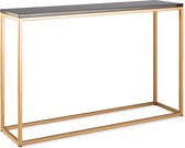 Sidetable zwart graniet - goud onderstel - 120 x 30 cm