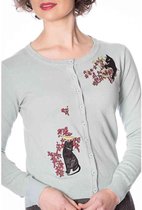 Dancing Days Cardigan -S- BLACK CAT BLOOM EMBROIDERY Blauw