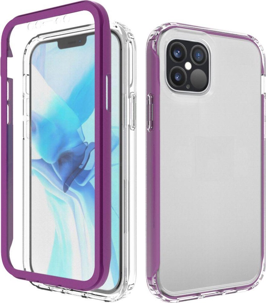 Mobigear Hoesje geschikt voor Apple iPhone 12 Pro Max Telefoonhoesje Hardcase | Mobigear Two-Layer Backcover Shockproof | Schokbestendig iPhone 12 Pro Max Telefoonhoesje | Anti Shock Proof - Transparant / Rood