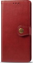 Samsung Galaxy A42 5G Hoesje - Mobigear - Snap Button Serie - Kunstlederen Bookcase - Rood - Hoesje Geschikt Voor Samsung Galaxy A42 5G