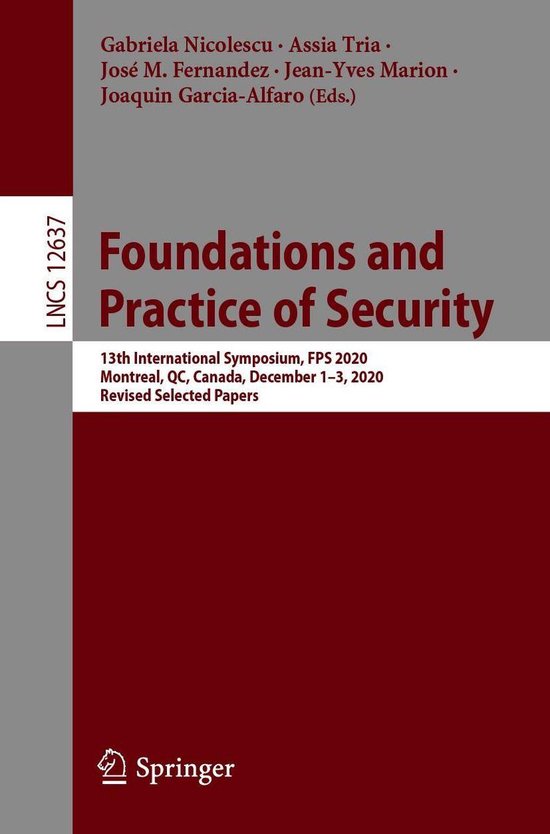 Springer Nature Proceedings Computer Science - Foundations a ... - cover