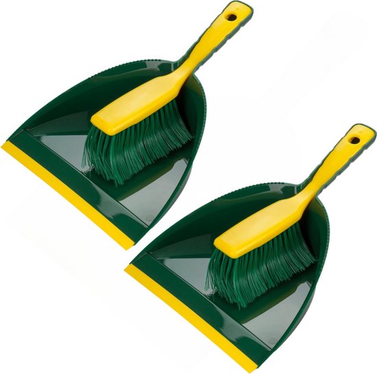 Set de 2x plumeau à griffes et étain vert / jaune pour l'extérieur - Produits de nettoyage / Outils de jardin