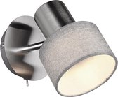 LED Wandspot - Trinon Waler - GU10 Fitting - Rond - Mat Nikkel - Aluminium