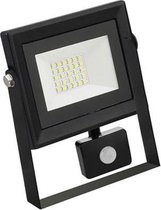 LED Bouwlamp 20 Watt met sensor - LED Schijnwerper - Pardus - Helder/Koud Wit 6400K - Waterdicht IP65