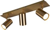 LED Plafondspot - Trinon Monla - GU10 Fitting - 3-lichts - Rond - Antiek Koper - Aluminium