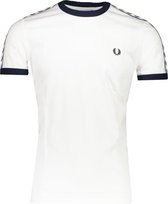 Fred Perry T-shirt Wit Getailleerd - Maat XXL - Heren - Lente/Zomer Collectie - Katoen
