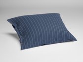 Yumeko kussensloop velvet flanel denim blauw stripe 60x70  - Biologisch & ecologisch