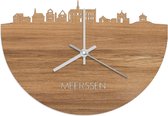 Skyline Klok Meerssen Eikenhout - Ø 40 cm - Woondecoratie - Wand decoratie woonkamer - WoodWideCities