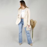 Oversized button blazer - Beige