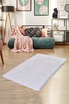 Nerge.be | Milano White 80x140 cm | %100 Acrylic - Handmade | Decorative Rug | Antislip | Washable in the Machine | Soft surface