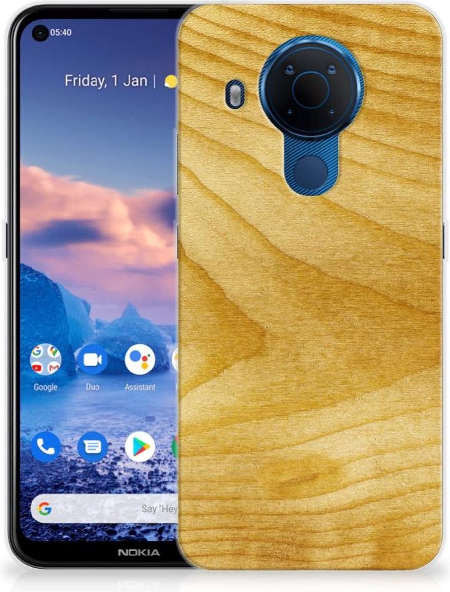Nokia 5.4 Bumper Hoesje Licht Hout