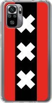 6F hoesje - geschikt voor Xiaomi Redmi Note 10S -  Transparant TPU Case - Amsterdamse vlag #ffffff