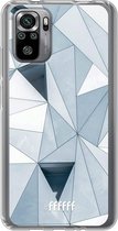 6F hoesje - geschikt voor Xiaomi Redmi Note 10S -  Transparant TPU Case - Mirrored Polygon #ffffff